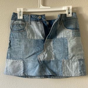 Forever21 Patchwork Jean Skirt
